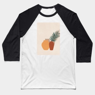 Palm Leaf Pottery, Contemporary Minimal, Boho Art Print 2 Baseball T-Shirt